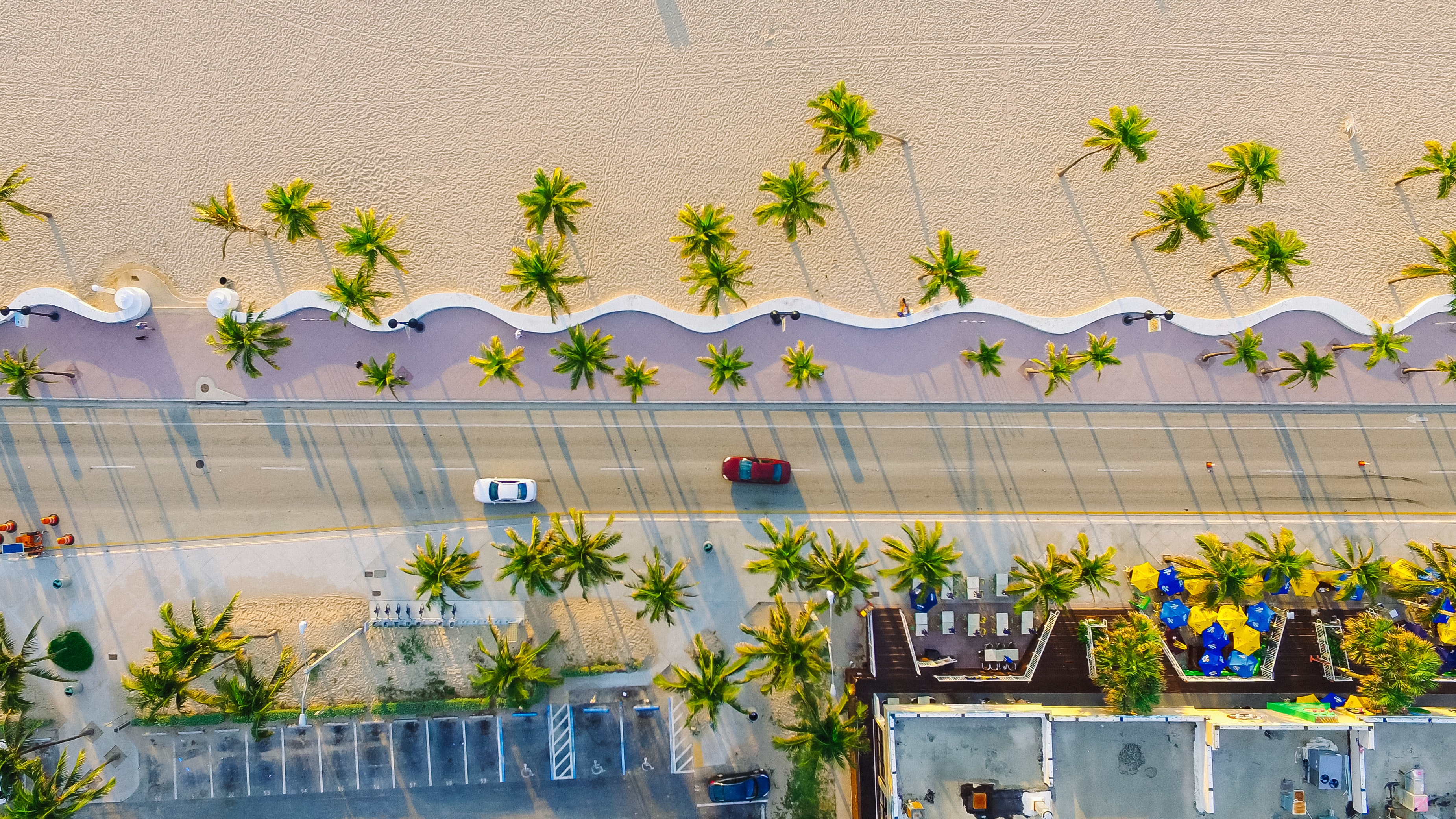 An aerial view of Florida's coastal road