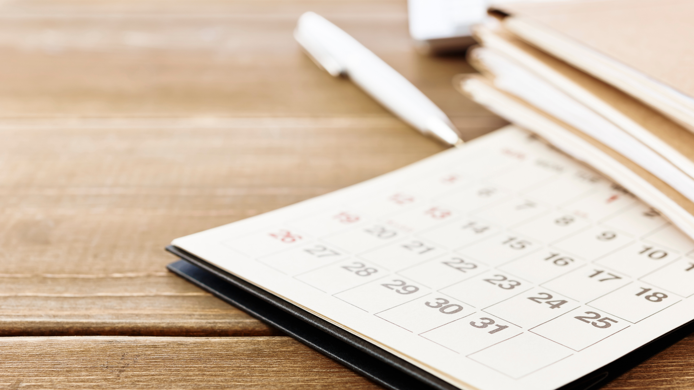 Calendar on a desk