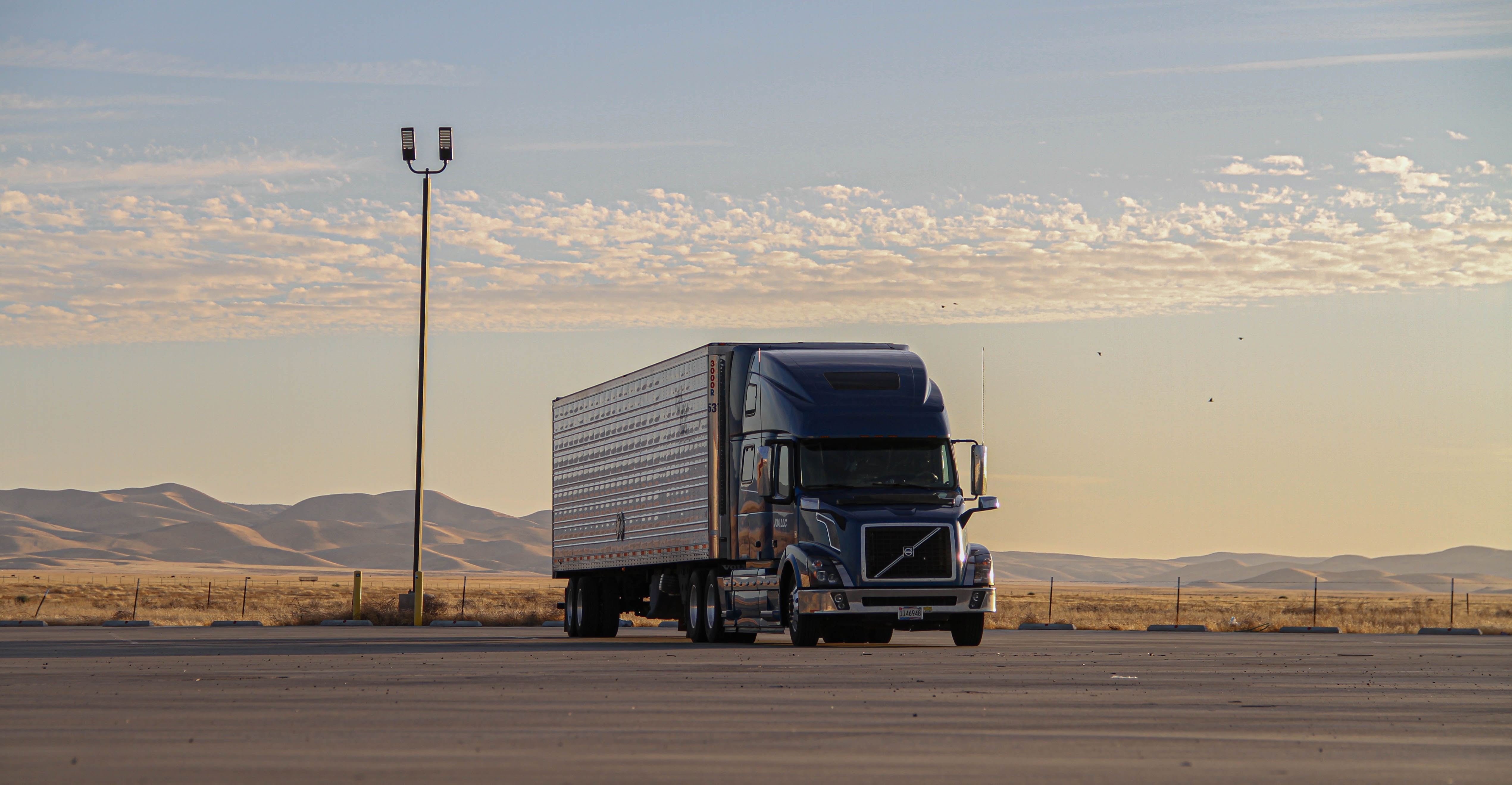 A food distribution truck on the road in Texas