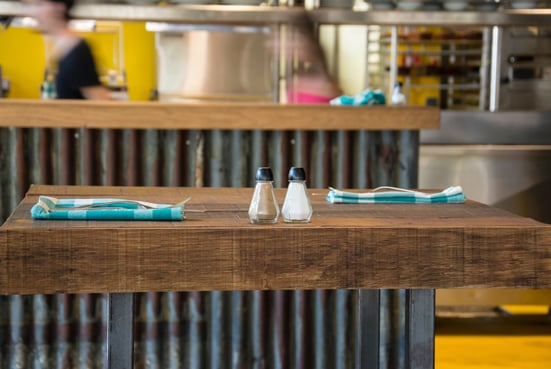Some boutique grocery stores also have in-house cafes and restaurants, as shown here