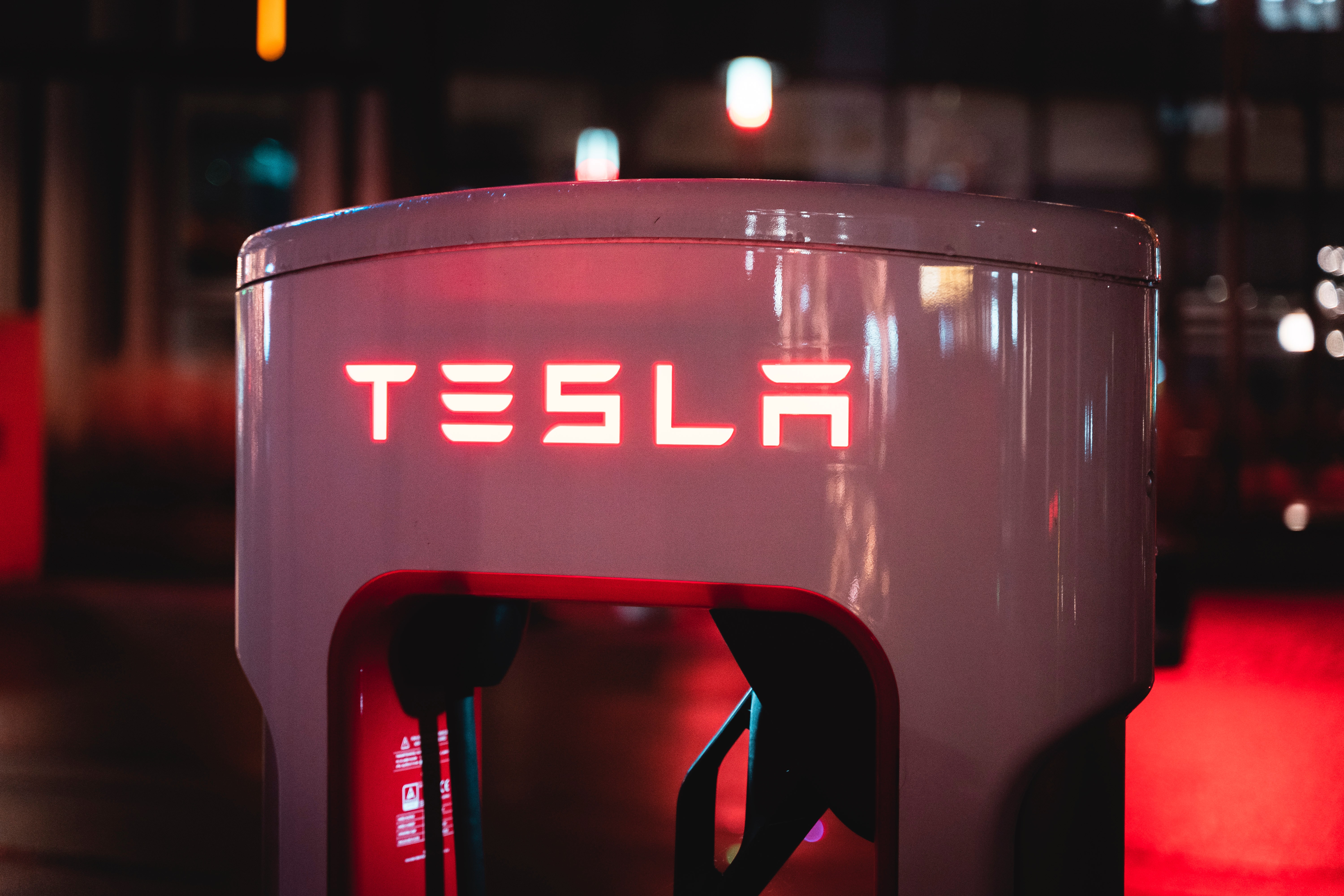 Tesla electric car charging point