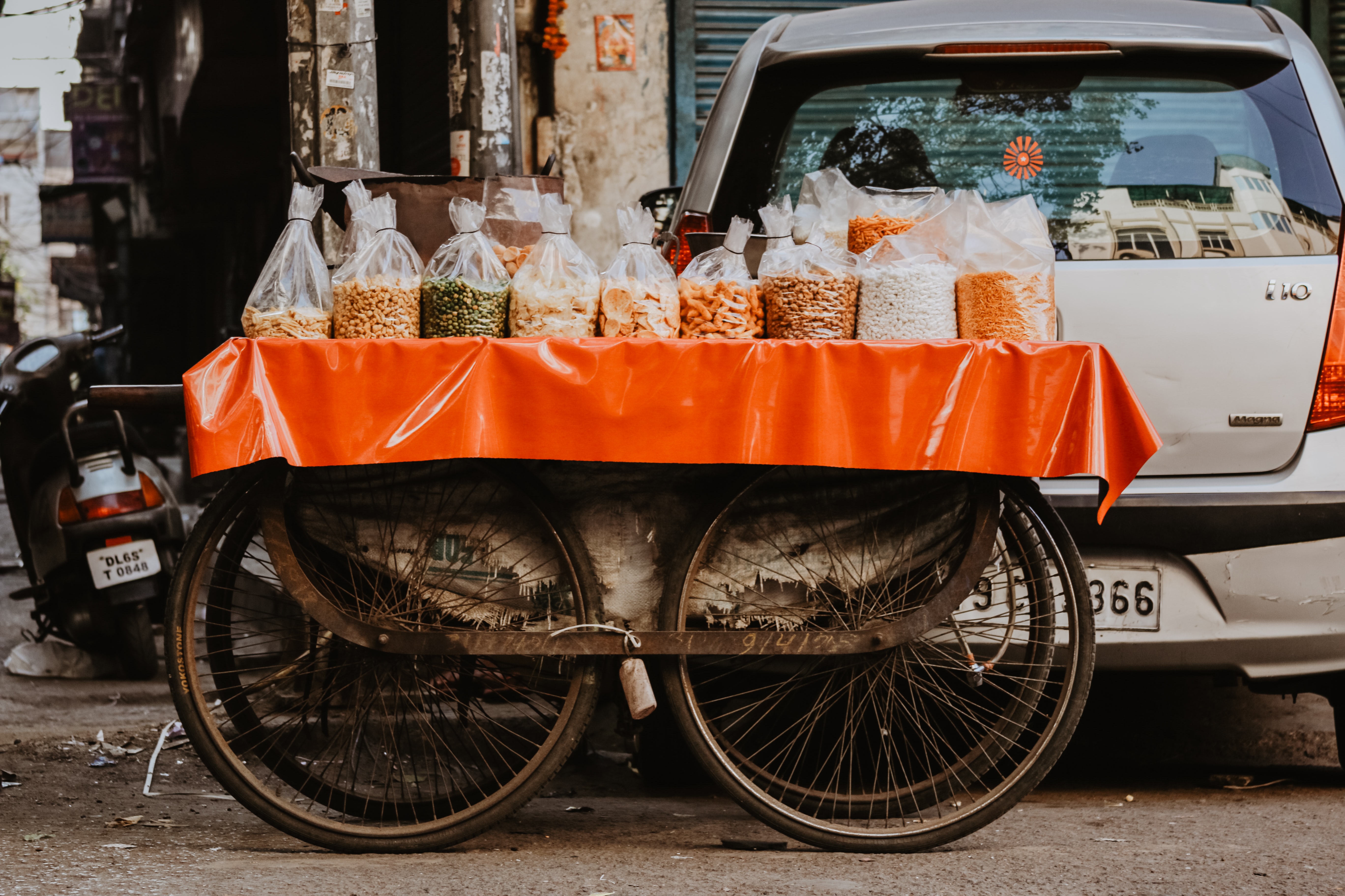 An Indian street food cart