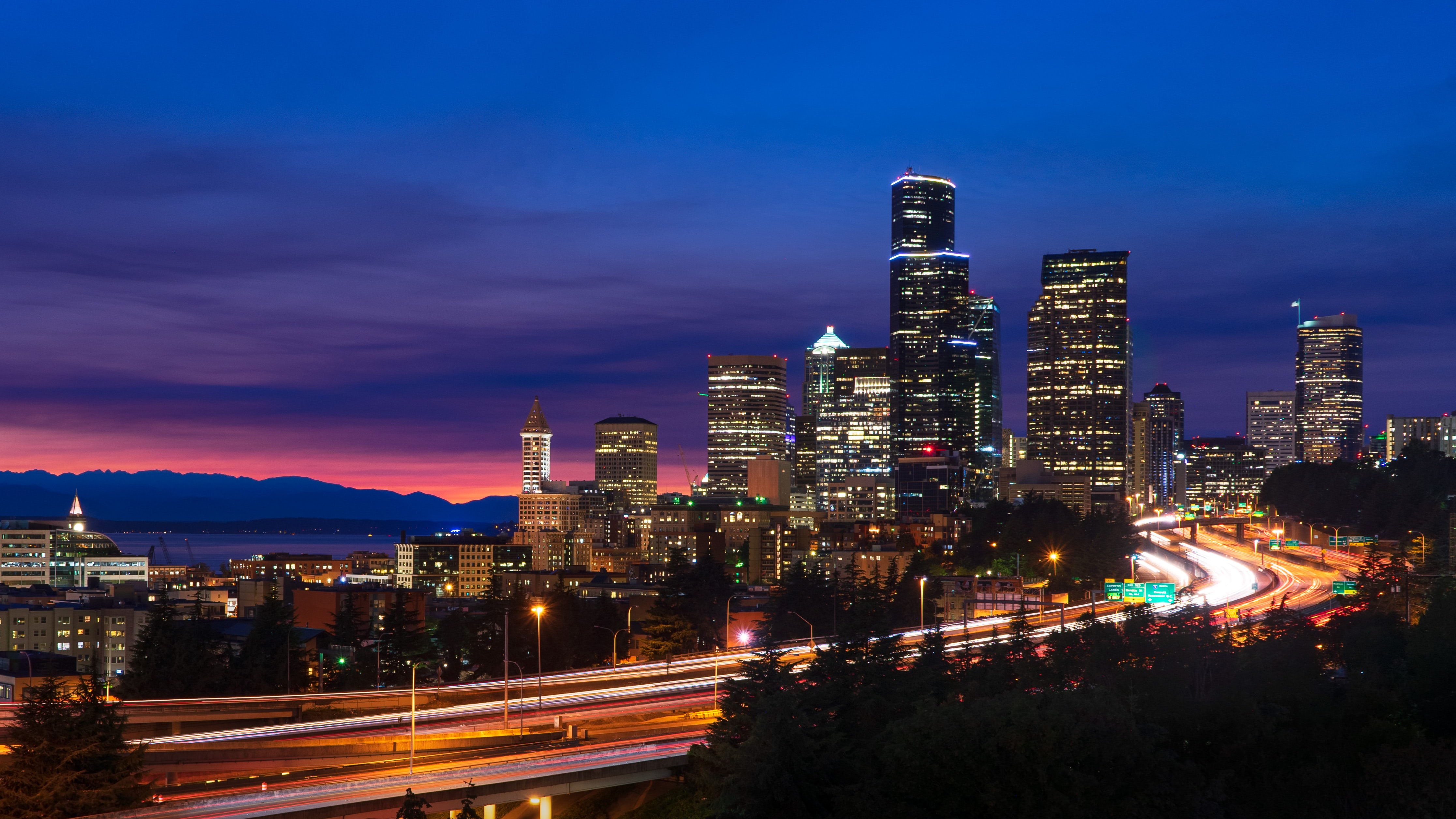 Seattle at night-time