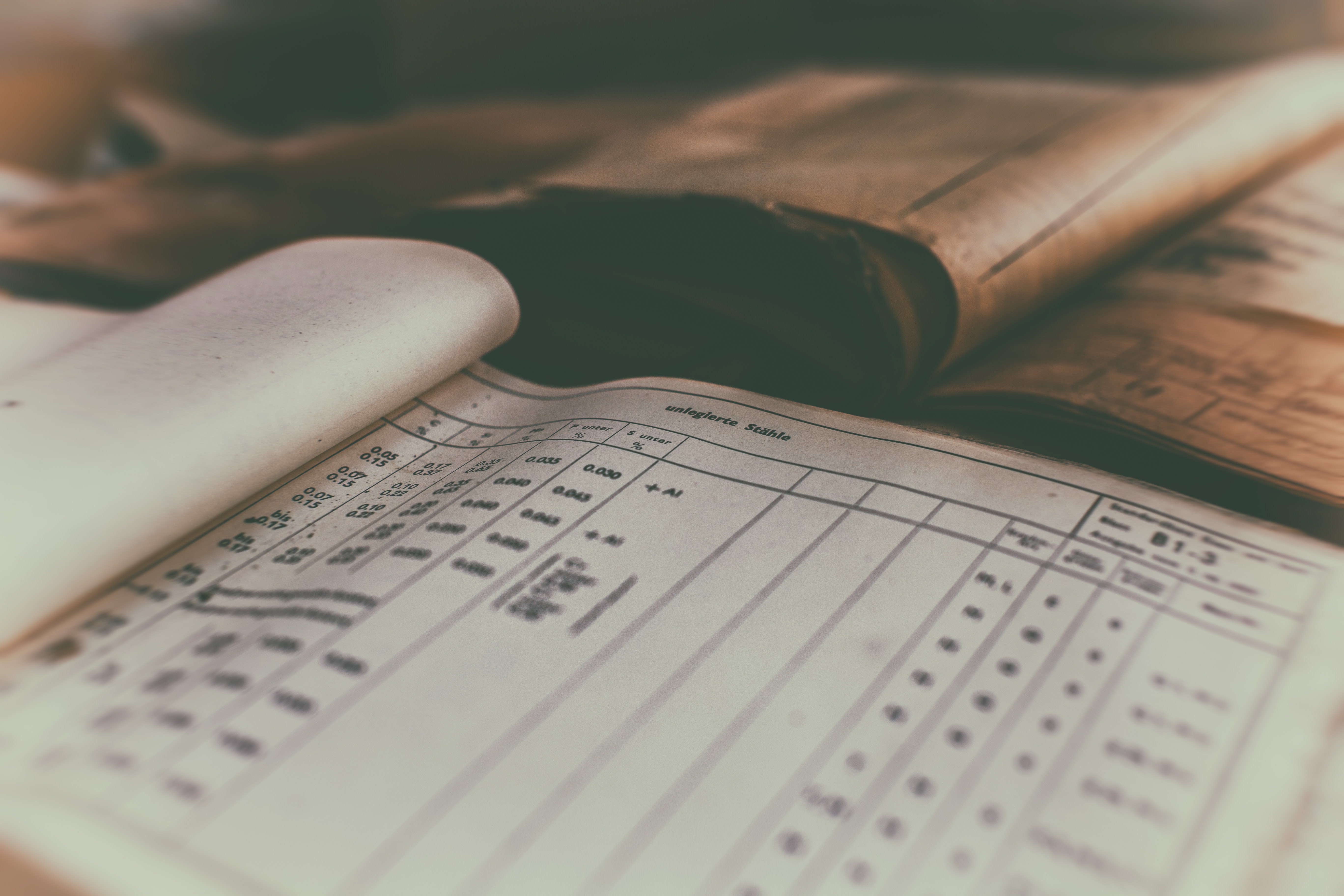 A picture of an inventory logbook. 