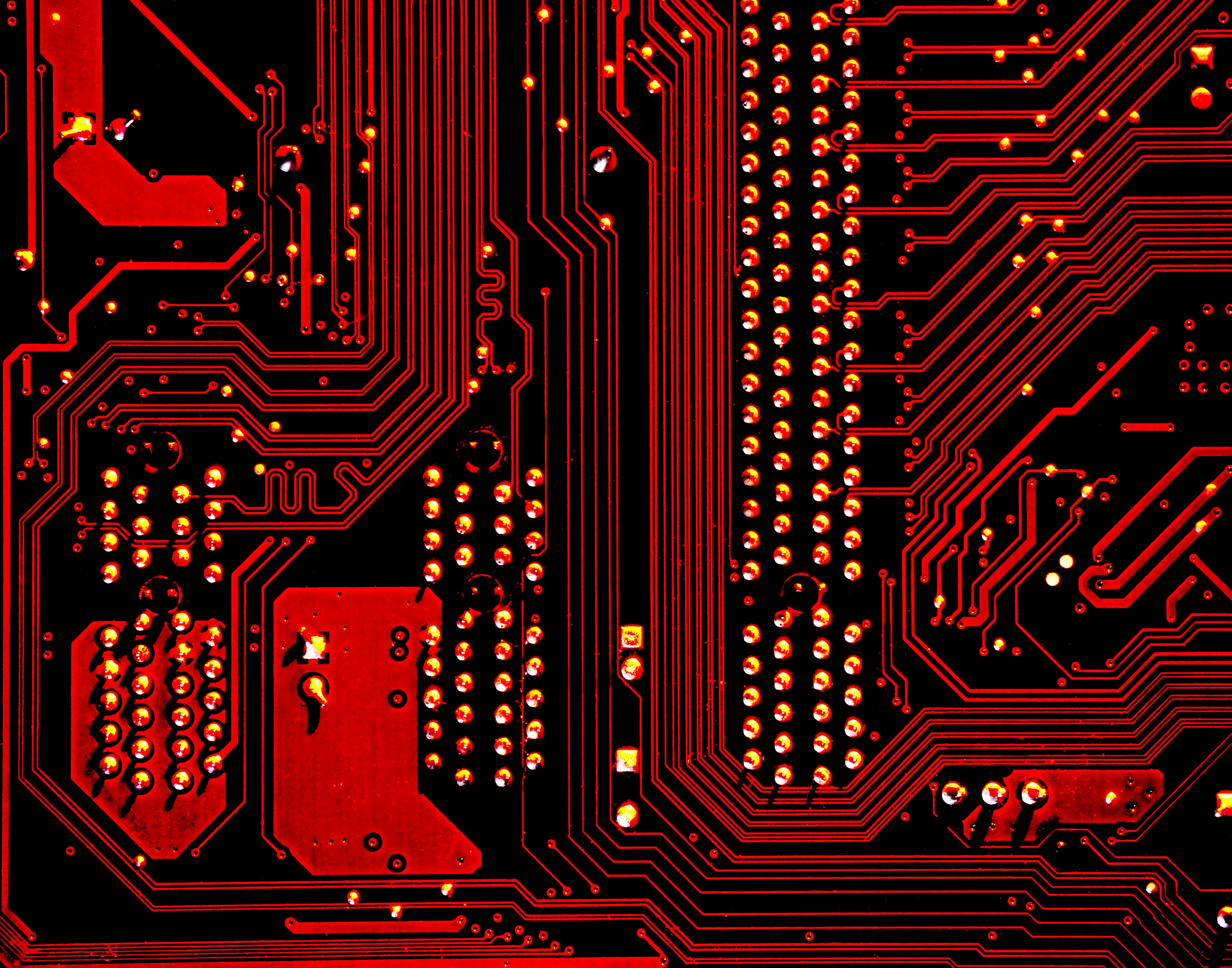 A picture of a red microchip.