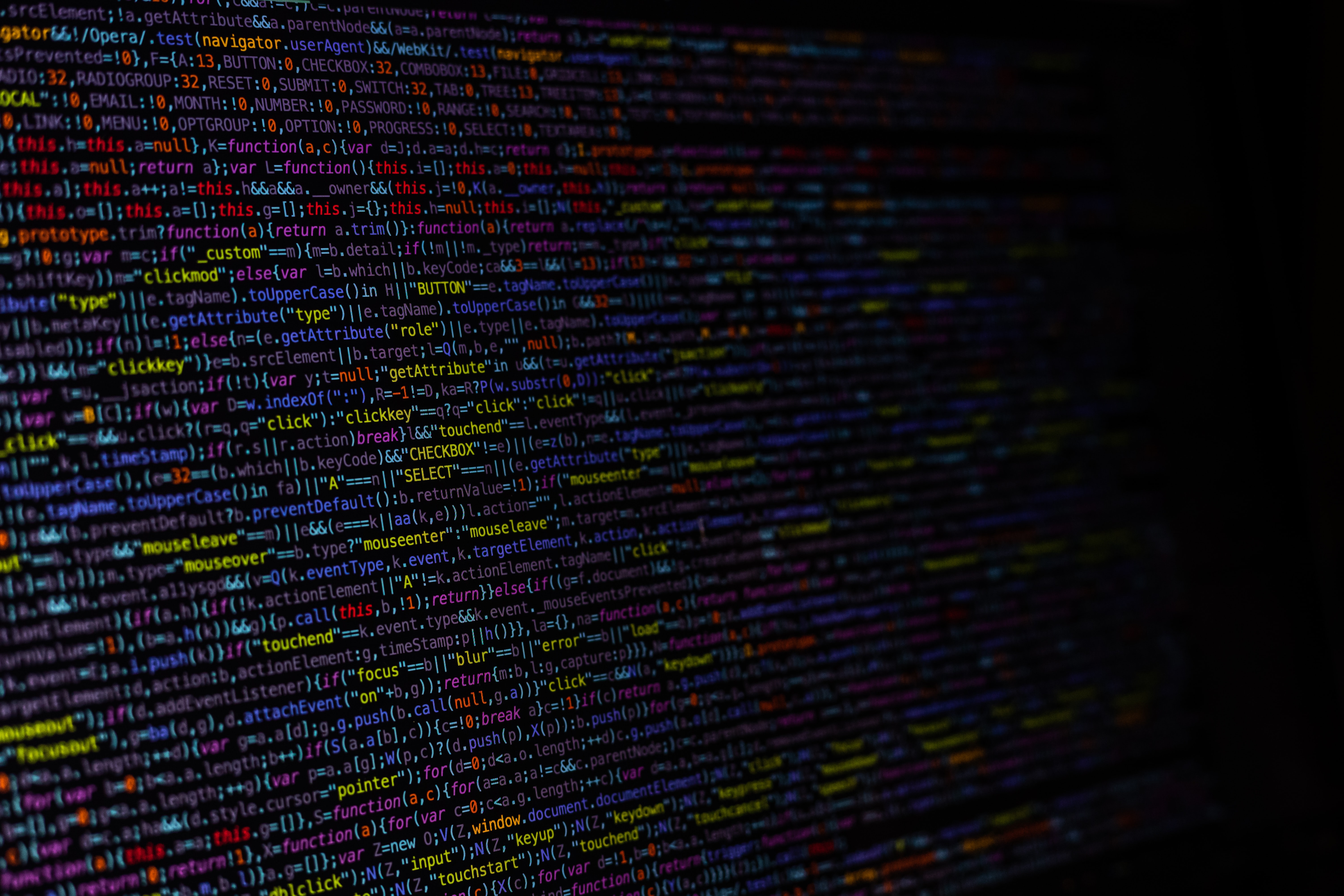 A screen filled with code.