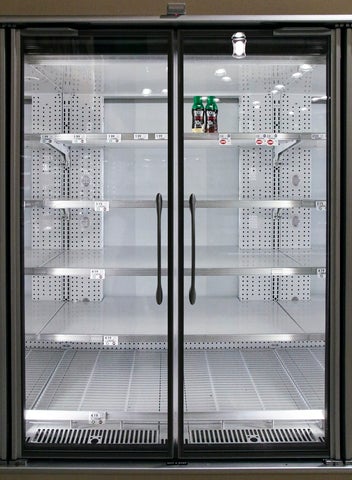 An almost-empty fridge fixture: out-of-stock scenarios is something CPG owners want to avoid