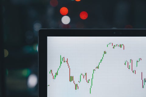 A digital dashboard showing the ups and downs of tracked data