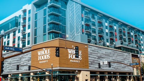 An image of a Whole Foods Market store, taken from street level