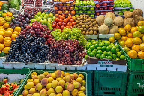 Fruit display in a grocery store