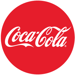 The Coca-Cola logo in red and white
