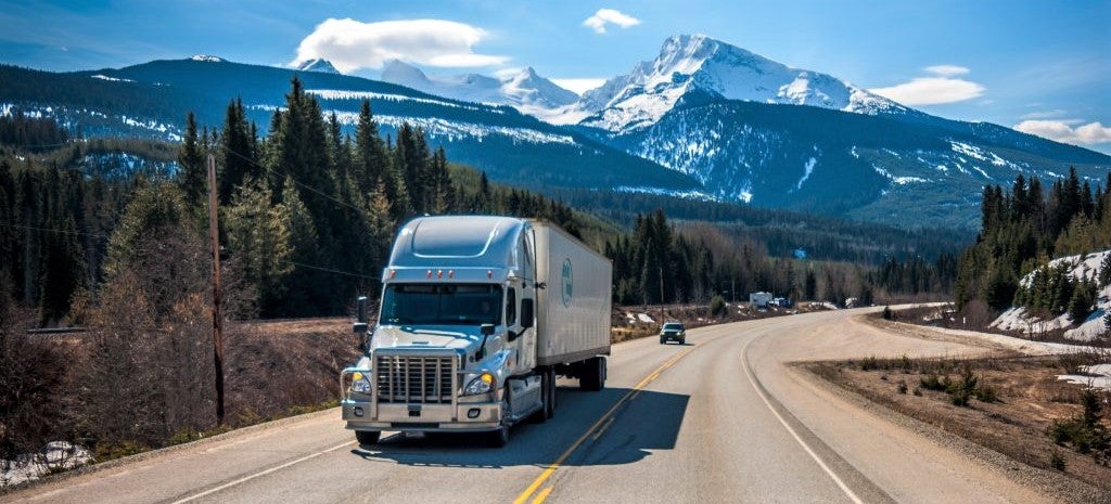 large commercial delivery truck for frozen meat