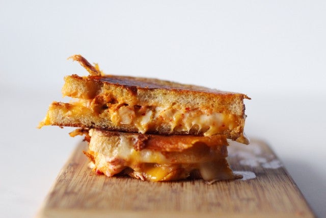 kimcheese grilled cheese sandwich